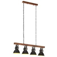 VidaXL Plafondlamp industrieel e27 mangohout zwart - thumbnail