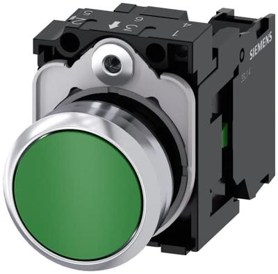 Siemens 3SU11500AB401BA0 3SU1150-0AB40-1BA0 Druktoets Metalen frontring, Hoogglans, Bedieningsknop vlak Groen 1 stuk(s) Siemens 3SU11500AB401BA0 3SU1150-0AB40-1BA0 Druktoets Metalen frontring, Hoogglans, Bedieningsknop vlak Groen 1 stuk(s)