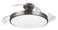 Philips LED Atlas Plafondventilator 28 W, 35 W (Ø x h) 490 mm x 418 mm Nikkel Met lamparmatuur, Timer - thumbnail