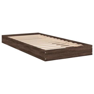 Bedframe zonder matras bewerkt hout bruin eikenkleur 75x190 cm