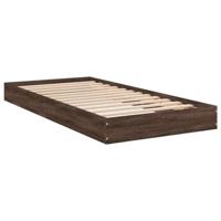 Bedframe zonder matras bewerkt hout bruin eikenkleur 75x190 cm - thumbnail