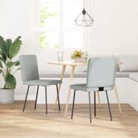 Eetkamerstoelen 2 st fluweel lichtgrijs - thumbnail