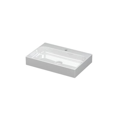 INK Unit Wastafel Porselein met 1 Kraangat incl. Porseleinen Click Plug - 600x400x100 mm - Glans Wit