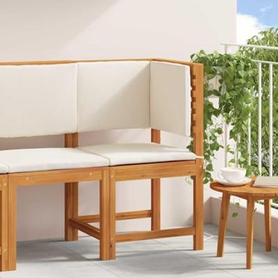 Tuinstoel met kussen Bruin 50 x 50 x 91cm Massief acaciahout