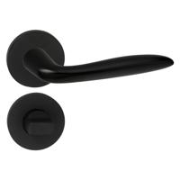 Impresso Lake Aluminium Binnendeurbeslag met WC Rozet | Zwarte Deurklink | Set van 2 Deurkrukken - thumbnail