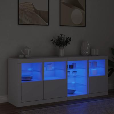 Dressoir met LED-verlichting 164x37x67 cm wit
