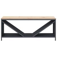 Brandhoutrek met houten blad 100,5x35,5x40 cm antracietkleurig - thumbnail