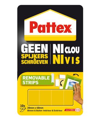 Pattex verwijderbare montagestrips 2x4cm