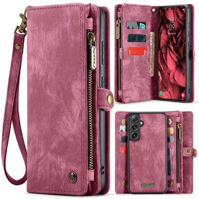 Caseme Samsung Galaxy S25 Plus hoes - Vintage 2 in 1 portemonnee - Rood