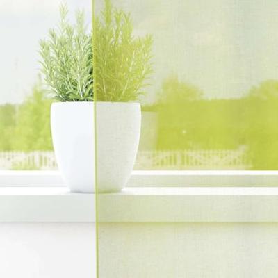 Gordijnen voile met doorvoertules 2 st 140x245 cm appelgroen