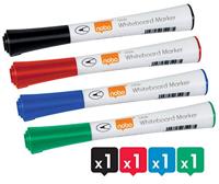 Nobo Glide whiteboardmarker, pak van 4 stuks, geassorteerde kleuren - thumbnail