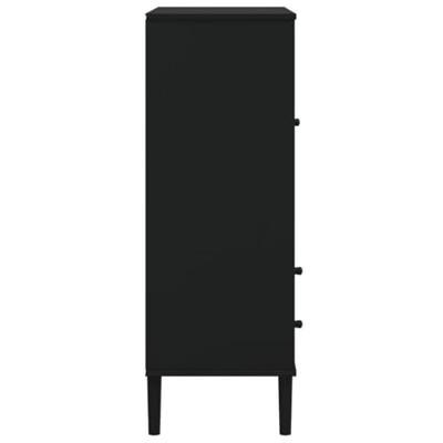 Hoge kast SENJA 90x40x112 cm rattan look grenenhout zwart