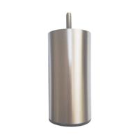 Stalen meubelpoot rvs look rond ø 6 cm en hoogte 12 cm (M8) - thumbnail
