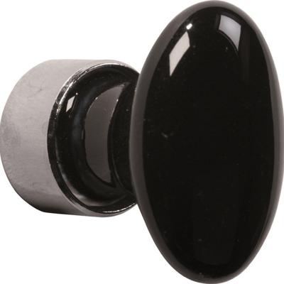 Meubelkn.pors.Ovaal 33mm MGN/zwart