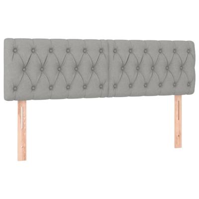 Boxspring met matras stof lichtgrijs 140x200 cm - thumbnail