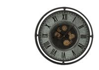 J-Line klok Romeinse Cijfers - metaal - grijs| zwart| goud - Ø 10 cm - thumbnail