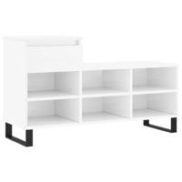 VidaXL Schoenenkast 102x36x60 cm bewerkt hout hoogglans wit - thumbnail