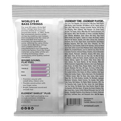 Ernie Ball 2817 Power Slinky Flatwound Short Scale 55-110 snarenset voor basgitaar