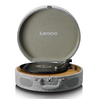 Houten retro platenspeler met ingebouwde speakers, Bluetooth® en AT3600L cassette Grijs - thumbnail