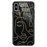 iPhone XS Max glazen hardcase - Abstract faces - thumbnail