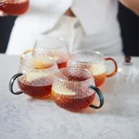 POINT-VIRGULE - Koffie & Thee - Theeglas 0,40l gekleurd Gehamerd set/4 - thumbnail