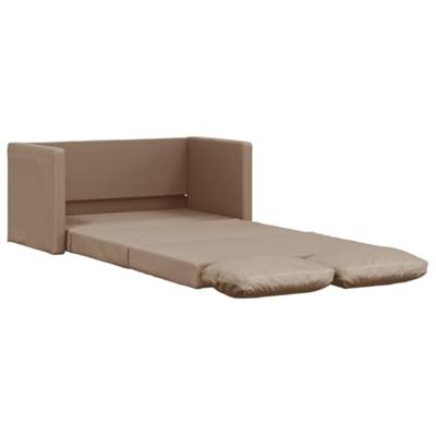 Slaapbank vloermodel 2-in-1 112x174x55 cm kunstleer cappuccino