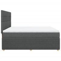 Boxspring met matras stof donkergrijs 200x200 cm - thumbnail