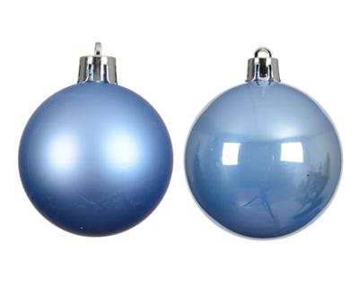 Kerstbal kunststof d6 cm sky blauw 12 st Decoris - Decoris