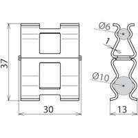DEHN 308130 DC BK 6 RD10 STBLANK Verstevigingsklem 2.5 kA - thumbnail