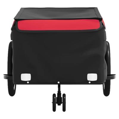 VidaXL Fietstrailer 45 kg ijzer zwart en rood - thumbnail