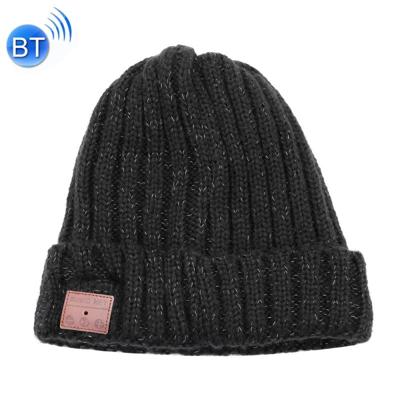 Bluetooth Knit Hat grof wol Cap ondersteunt het beantwoorden van de telefoon & Bluetooth portret Taking & muziek (zwart)