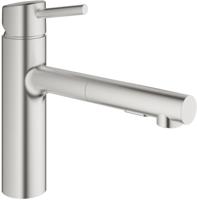 Grohe Concetto keukenkraan met uittrekbare handdouche dualspray Supersteel - thumbnail