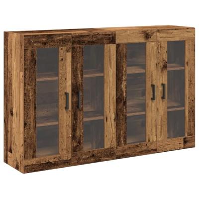 Wandkasten 2 pcs Oud Hout 69,5 x 34 x 90 cm Bewerkt hout Wandkasten 2 pcs Oud Hout 69,5 x 34 x 90 cm Bewerkt hout