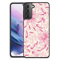 Samsung Galaxy S21 Plus Bloemen Hoesje Pink Flowers - thumbnail