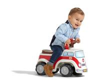 Vintage minivandrager met stoel die open kan en stuurwiel met claxon - thumbnail