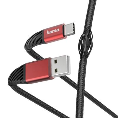 Hama Oplaad-/gegevenskabel Extreme USB-A - USB-C 1,5 M Zwart/rood Hama Oplaad-/gegevenskabel Extreme USB-A - USB-C 1,5 M Zwart/rood