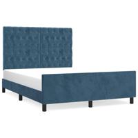 Bedframe zonder matras 140x190 cm fluweel donkerblauw - thumbnail