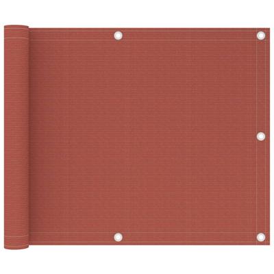 VidaXL Balkonscherm 75x400 cm hdpe terracottakleurig
