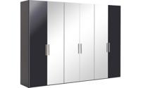 Goossens Kledingkast Easy Storage Ddk, Kledingkast 304 cm breed, 220 cm hoog, 2x draaideur en 4x spiegel draaideur midden - thumbnail