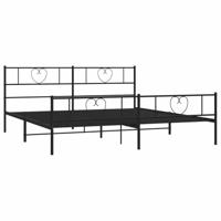 Bedframe met hoofd- en voeteneinde metaal zwart 193x203 cm - thumbnail