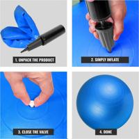 Fitnessbal Blauw 65 cm incl. pomp - thumbnail