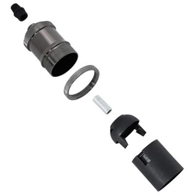 Lamphouders 2 st glanzend zwart E27