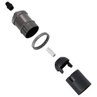 Lamphouders 2 st glanzend zwart E27 - thumbnail