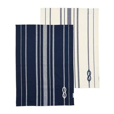 Riviera Maison - Sailor's Haven Tea Towel 2 pieces - Blauw | White