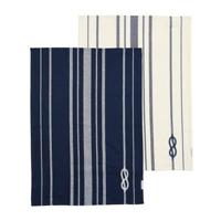 Riviera Maison - Sailor's Haven Tea Towel 2 pieces - Blauw | White - thumbnail