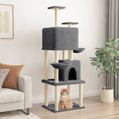 VidaXL Kattenmeubel met sisal krabpalen 180 cm donkergrijs VidaXL Kattenmeubel met sisal krabpalen 180 cm donkergrijs