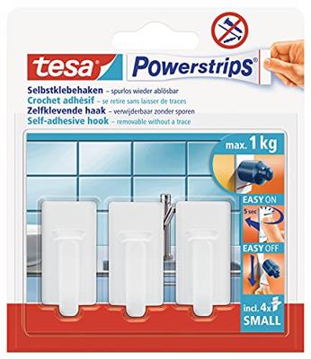tesa POWERSTRIPS® Zelfklevende haak Small Classic Wit Inhoud: 3 stuk(s)