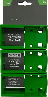 StealthMounts BM-FT18-GRN-6 Accuhouder voor Festool 18V | Groen | 6-pack - BM-FT18-GRN-6