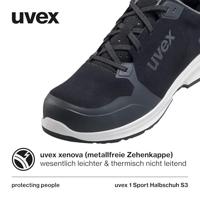 uvex 1 sport 6596242 Veiligheidsschoenen S3 Schoenmaat (EU): 42 Zwart 1 paar - thumbnail