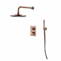 Inbouw Regendouche Set BWS 20 cm met Wandarm Geborsteld Koper Boss & Wessing - thumbnail